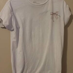 White Kids Shirt with Bow Design